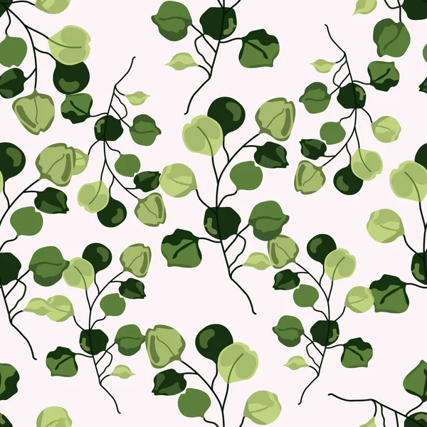 Тропические Листья Бесшовный Векторный Рисунок Стильный Современный Трендовый Фон — стоковый вектор