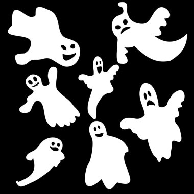 Cadılar Bayramı duygusal hayaletler izole kümesi 