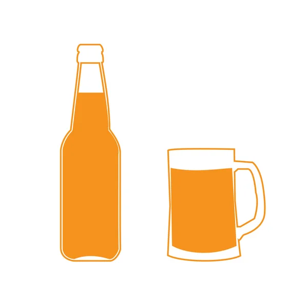 Icon bottles and mugs — Stock Vector