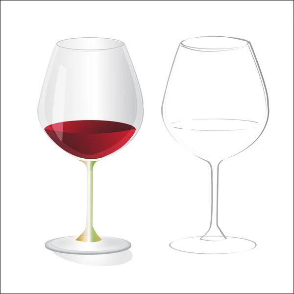 Két pohár vörösbor — Stock Vector
