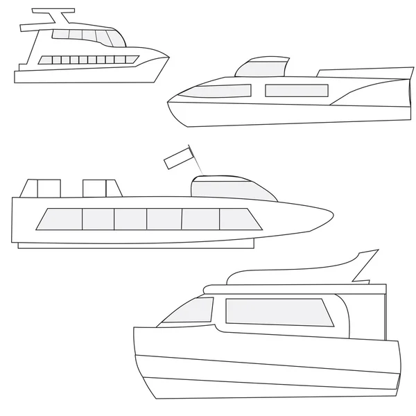Zestaw ikon morskich jachtów — Wektor stockowy