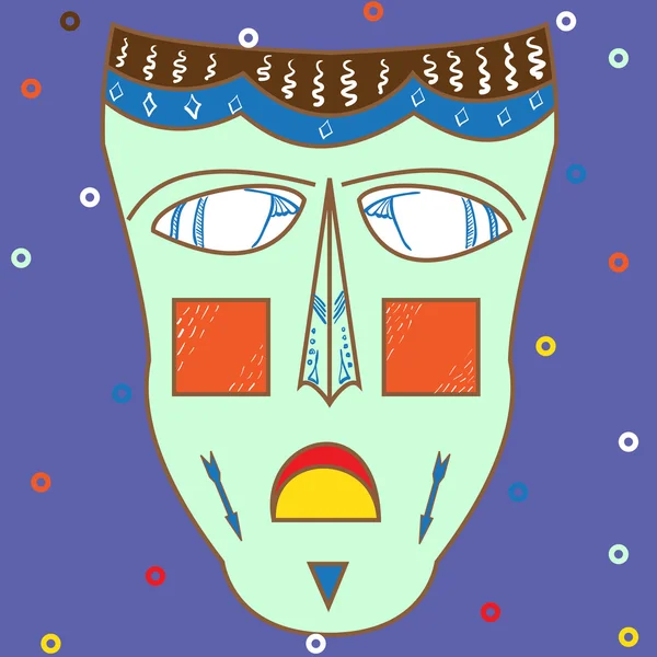 Masque africain ethnique vecteur coloré — Image vectorielle