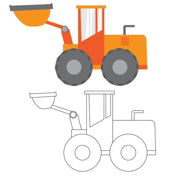 Voiture, construction Machines, illustration vectorielle icône plate — Image vectorielle