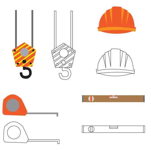 Auto, bouw machines, vector illustratie platte pictogram — Stockvector