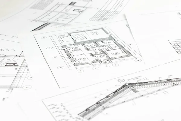 Part of architectural project. Architectural plan,technical project and constructions. Engineering and architecture drawings