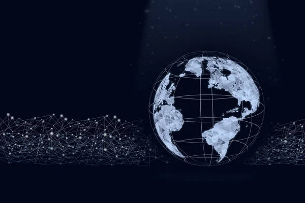 Virtual gologram of digital globe. Concept Global network. Business Growth concept