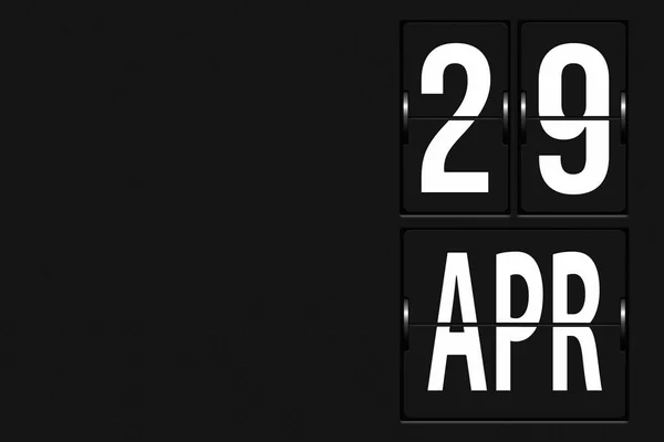 4月29日 月の29日 カレンダーの日付 機械的なスコアボードのタブローの形でカレンダー 春の月 その年のコンセプトの日 — ストック写真