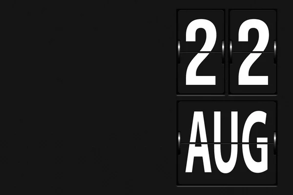 August 22Nd Day Month Calendar Date Calendar Form Mechanical Scoreboard — Stock Photo, Image