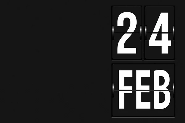 Febrero Día Del Mes Fecha Del Calendario Calendario Forma Cuadro — Foto de Stock