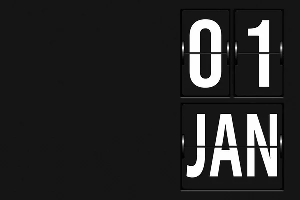January 1St Day Month Calendar Date Calendar Form Mechanical Scoreboard — Stock Photo, Image