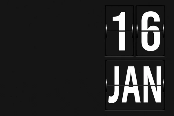 Januari Dag Månaden Kalenderdatum Kalender Form Mekanisk Resultattavla Tablån Vintermånad — Stockfoto