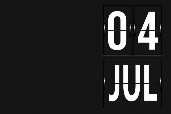 Vier Juli Dag Van Maand Kalenderdatum Kalender Vorm Van Een — Stockfoto