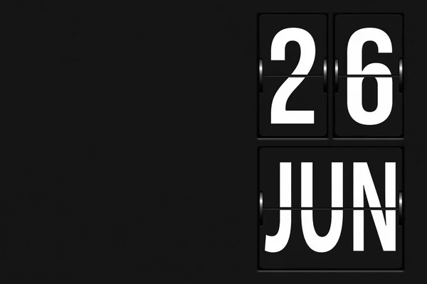 Juni Tag Des Monats Kalenderdatum Kalender Form Einer Mechanischen Anzeigetafel — Stockfoto