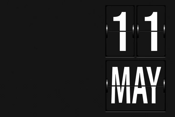5月11日 月の11日 機械的なスコアボードのタブローの形でカレンダー 春の月 その年のコンセプトの日 — ストック写真