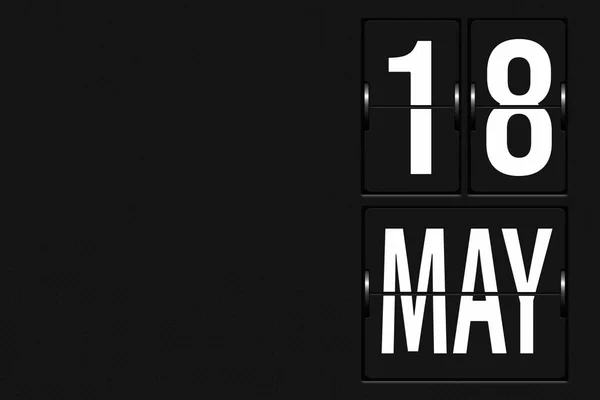 5月18日1月18日 日历日 以机械记分板的形式出现的日历 年月日概念 — 图库照片