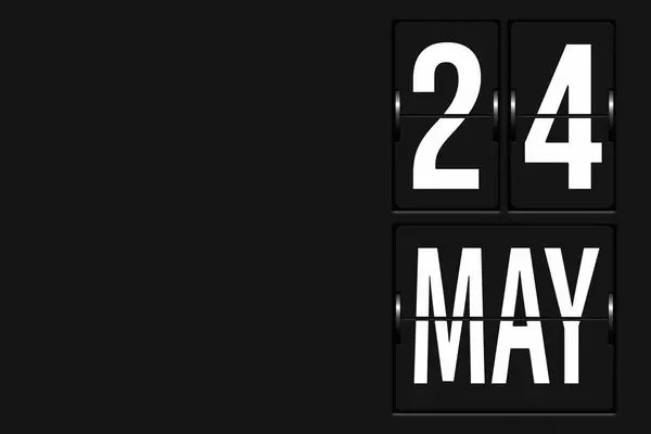 5月24日 月の24日 カレンダーの日付 機械的なスコアボードのタブローの形でカレンダー 春の月 その年のコンセプトの日 — ストック写真