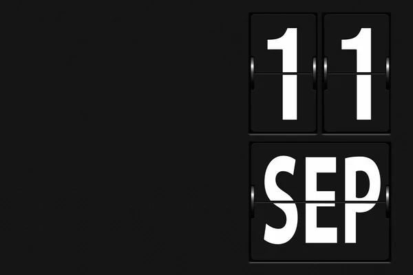 9月11日 月の11日 機械的なスコアボードのタブローの形でカレンダー 秋の月 その年のコンセプトの日 — ストック写真