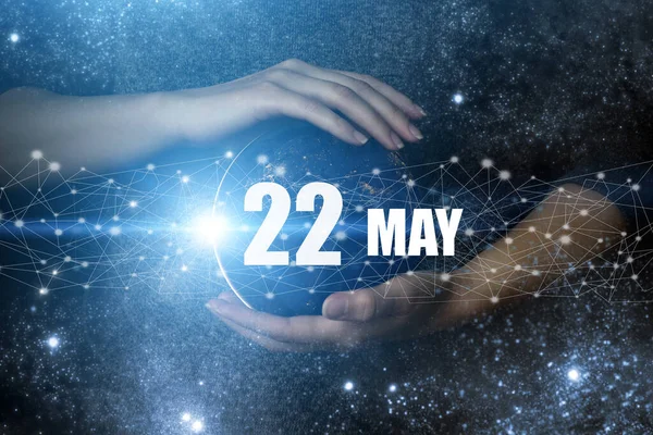 May 22Nd Day Month Calendar Date Human Holding Hands Earth — Stock Photo, Image