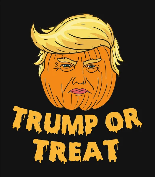 Trump Oder Der Lustige Donald Trump Halloween Trumpkin — Stockvektor