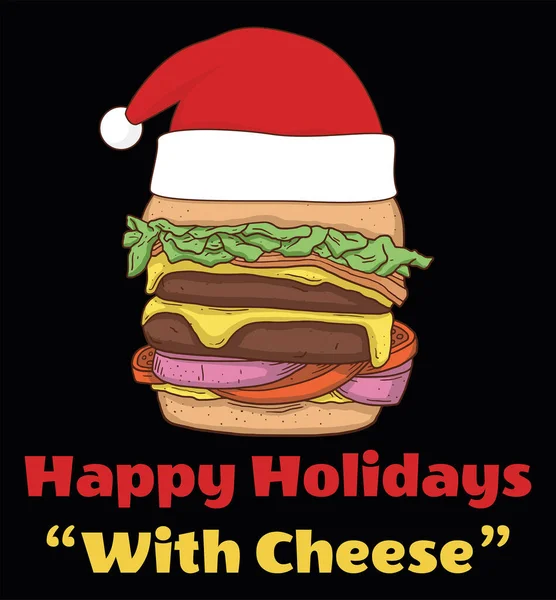 Frohe Feiertage Mit Käse Weihnachten — Stockvektor