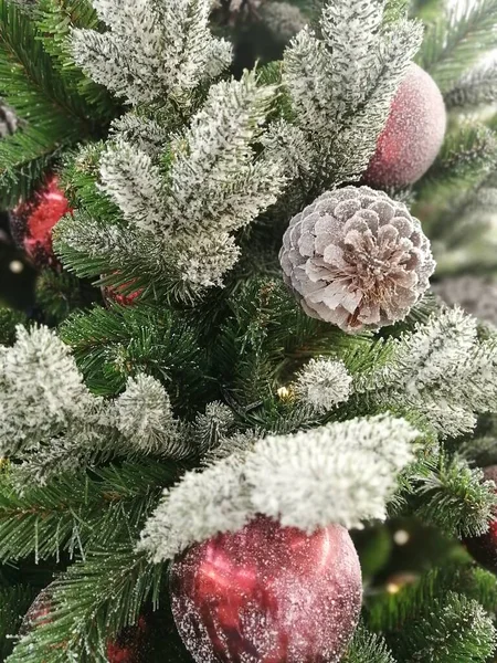 Decoración Navidad Sobre Fondo Madera —  Fotos de Stock