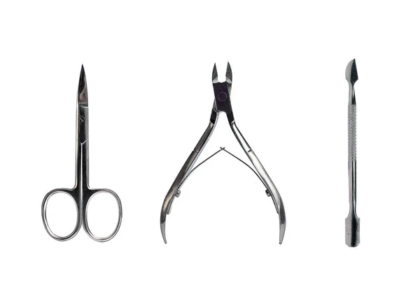 Steel Manicure Scissors White Background — Stock Photo, Image