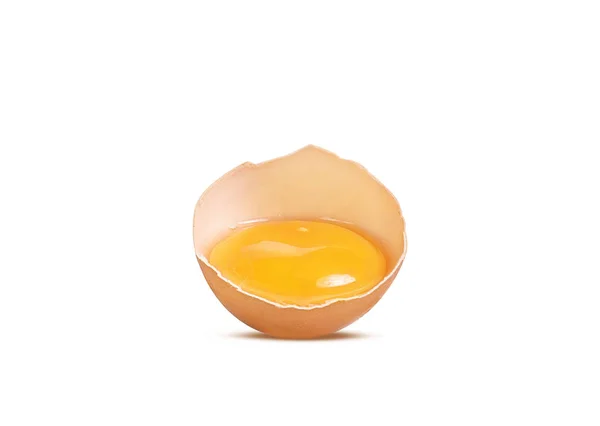 Chicken Egg Brown White Background — 스톡 사진