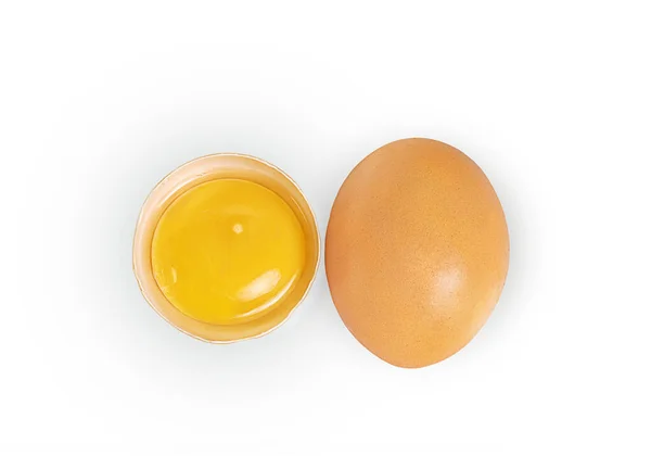 Chicken Egg Brown White Background — 스톡 사진