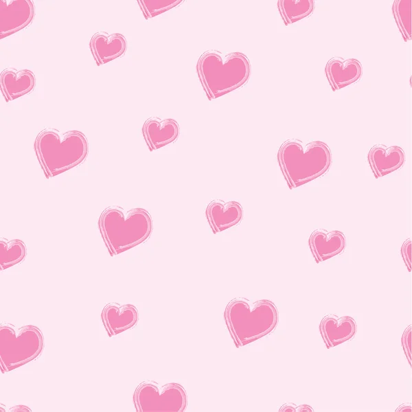 Rosa Hintergrund mit Aquarellen Herzen — Stockvektor