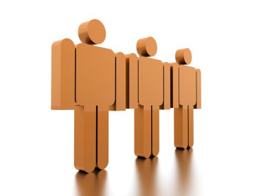 Beyaz arka plan üzerinde işlenen soyut adam şekil