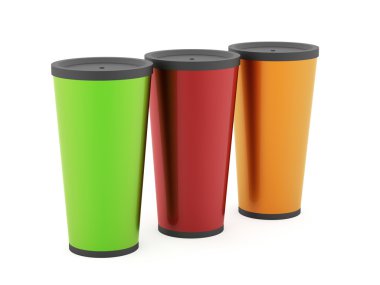 Beyaz arka plan üzerinde izole fast food Kupası