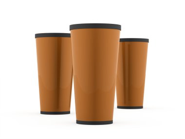 Beyaz arka plan üzerinde izole fast food Kupası