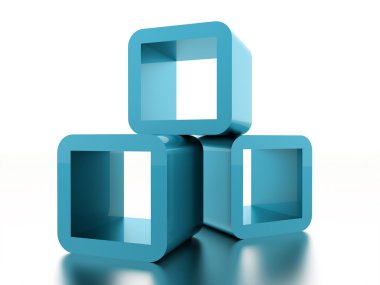   İşlenmiş soyut geometrik küpleri kavramı