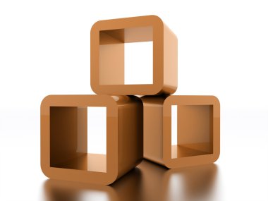 İşlenmiş soyut geometrik küpleri kavramı