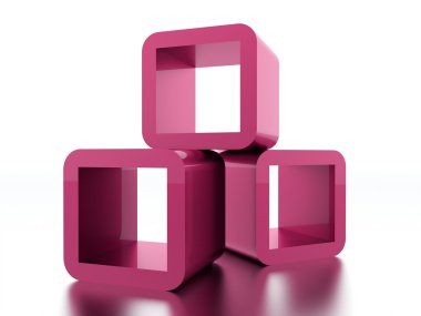 İşlenmiş soyut geometrik küpleri kavramı