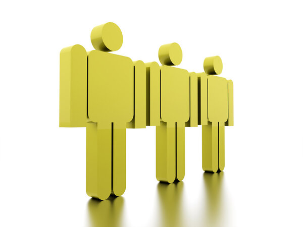 Green abstract man figure rendered on white background