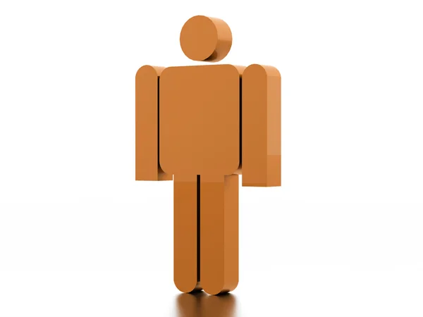 Abstracte man figuur weergegeven op witte achtergrond — Stockfoto