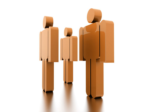 Abstract man figure rendered on white background