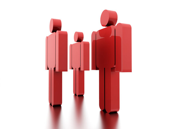 Abstract man figure rendered on white background