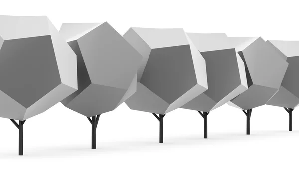 Concepto de árboles abstractos sobre fondo blanco aislado — Foto de Stock