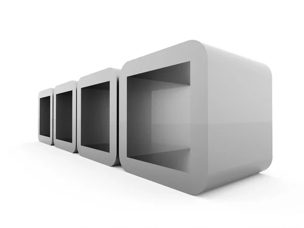 추상적인 기하학적 큐브 컨셉 렌더링 — 스톡 사진