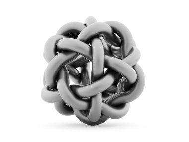 Tüp renderd beyaz zemin üzerine gelen soyut eğri Küre