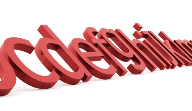 Beyaz arka plan üzerinde işlenen alfabe kavramı