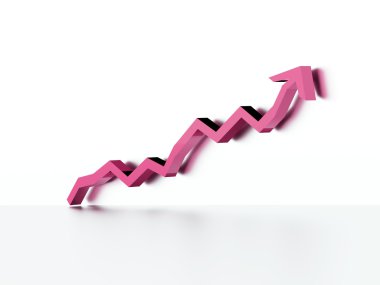 İşlenen pembe iş grafik grafik ok