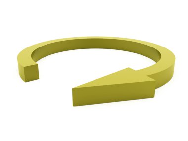 İşlenen yuvarlak iş ok simgesi