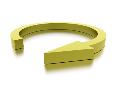 İşlenen yuvarlak iş ok simgesi