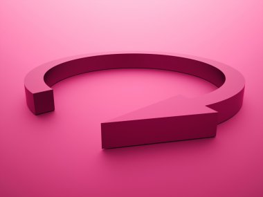 İşlenen yuvarlak iş ok simgesi