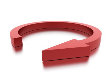 İşlenen yuvarlak iş ok simgesi