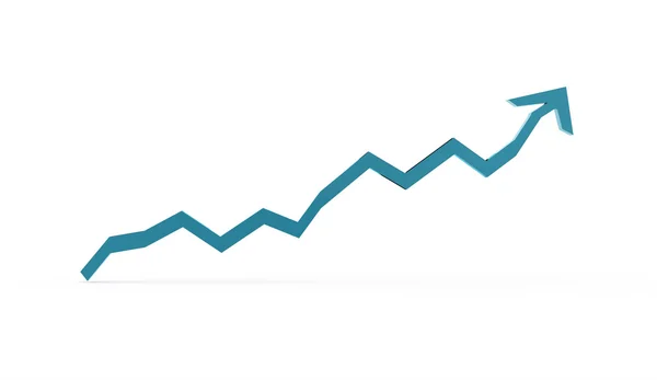 Blauer Diagramm-Pfeil gerendert — Stockfoto