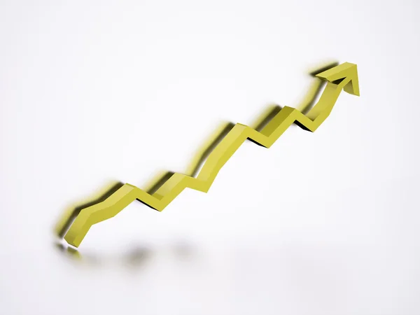 Gráfico de negocio verde flecha renderizado — Foto de Stock